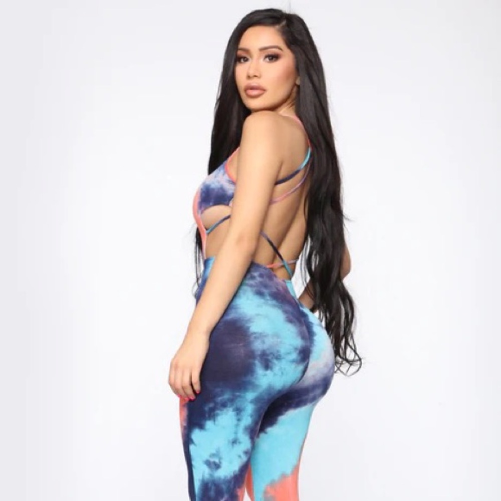 NWT Fashionnova Slow Motion Tie Dye Jumpsuit Size S!!!